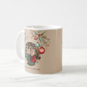 モダン写真の水の色のオーナメントクリスマスベージュ コーヒーマグカップ (正面左)