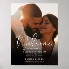 モダン写真の結婚ようこそ記号 ポスター