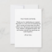 モダン写真の結婚サンキューカード (裏面)