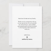 モダン写真の結婚サンキューカード サンキューカード (裏面)