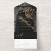 モダン写真の結婚スクリプト オールインワン招待状 (内側)