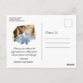 モダン写真の結婚ポストカード ポストカード (裏面)