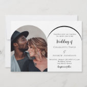 モダン写真アーチ結婚ラグジュアリー 招待状 (正面)