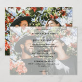 モダン写真ウェディング - ランドスケープ 招待状 (正面/裏面)