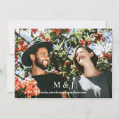 モダン写真ウェディング - 風景 招待状 (裏面)