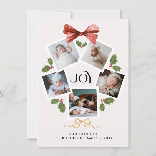 モダン写真エレガントコラージュリースクリスマス シーズンカード (正面)