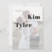 モダン写真オーバーレイ結婚タイポグラフィ 招待状 (正面)