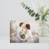 モダン写真オ結婚ーバーサンキューカード ポストカード (スタンド正面)