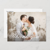 モダン写真オ結婚ーバーサンキューカード ポストカード (正面/裏面)