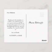 モダン写真オ結婚ーバーサンキューカード ポストカード (裏面)