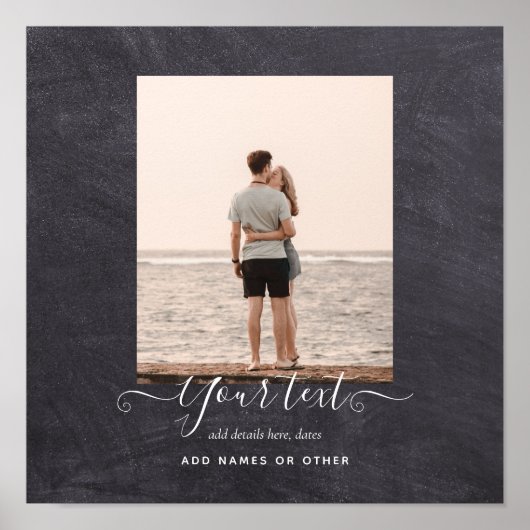 モダン写真ギフトカスタム文字黒板テーマ ポスター (正面)