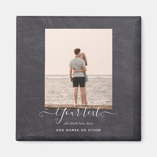 モダン写真ギフトカスタム文字黒板テーマ マグネット (正面)