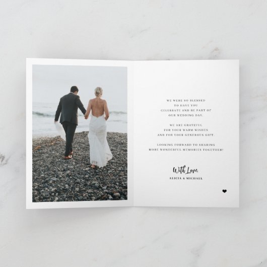 モダン写真コラージュの愛と感謝してい結婚7 サンキューカード (内部)