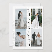 モダン写真コラージュの結婚サンキューカード4 サンキューカード (正面)