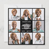モダン写真コラージュパーソナライズされた卒業 招待状 (正面)