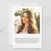 モダン写真コラージュ卒業 案内状 (裏面)