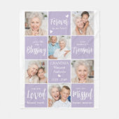 モダン写真コラージュ家族記念詩6 フリースブランケット (正面)