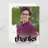 モダン写真シンプルタイポグラフィ サンキューカード (正面/裏面)