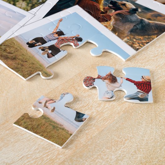 モダン写真スクラップブックフォトコラージュ ジグソーパズル (側面)