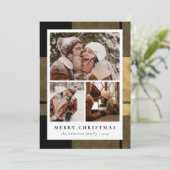 モダン写真スタイリッシュコラージュ黒金ゴールド シーズンカード (スタンド正面)