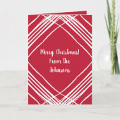 モダン写真テンプレートレッドファミリー名クリスマス シーズンカード (正面)