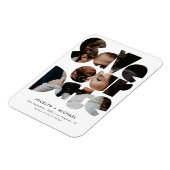 モダン写真テンプレート日付の保結婚存 マグネット (左側)