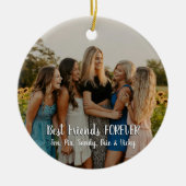 モダン写真パーソナライズされた友最高の達が永遠に セラミックオーナメント (正面)