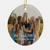 モダン写真パーソナライズされた友最高の達が永遠に セラミックオーナメント (左)