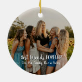 モダン写真パーソナライズされた友最高の達が永遠に セラミックオーナメント (裏面)