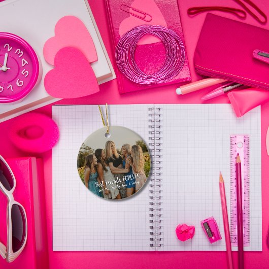 モダン写真パーソナライズされた友最高の達が永遠に セラミックオーナメント