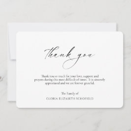 モダン写真ミニマルエレガント葬 サンキューカード