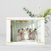 モダン写真ミニマル花嫁介添人の提案カード カード (スタンド正面)