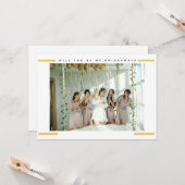 モダン写真ミニマル花嫁介添人の提案カード カード (正面/裏面インサイチュ)