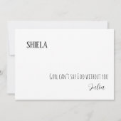 モダン写真ミニマル花嫁介添人の提案カード カード (裏面)