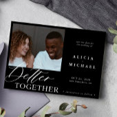 モダン写真ミニマル黒スクリプ結婚トchic's セーブザデート