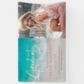 モダン写真卒業海ビーチモダン台本 横断幕 (縦)