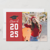 モダン写真卒業2025パーティー 招待状 (正面)