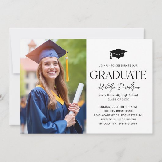 モダン写真卒業 招待状 (正面)