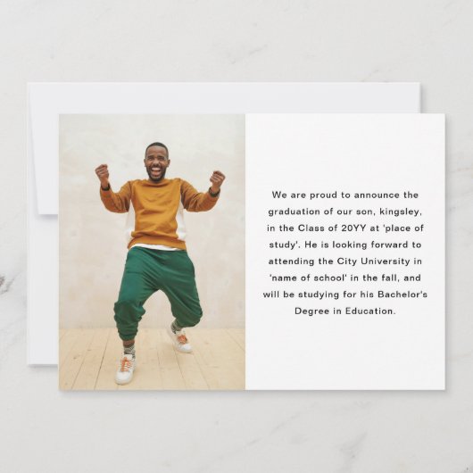 モダン写真卒業 案内状 (裏面)