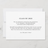 モダン写真卒業 案内状 (裏面)