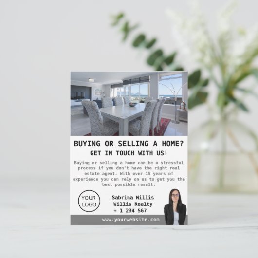 モダン写真実在不動産業者カスタム ポストカード (スタンド正面)
