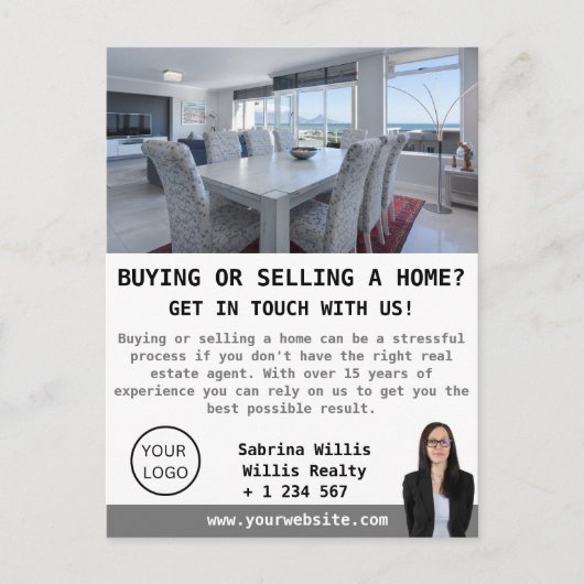 モダン写真実在不動産業者カスタム ポストカード (正面)