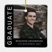 モダン写真少年2023卒業 セラミックオーナメント (裏面)