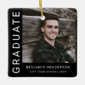 モダン写真少年2023卒業 セラミックオーナメント (正面)