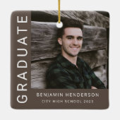 モダン写真少年2023卒業 セラミックオーナメント (裏面)