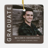 モダン写真少年2023卒業 セラミックオーナメント (正面)