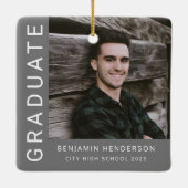 モダン写真少年2023卒業 セラミックオーナメント (裏面)