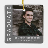 モダン写真少年2023卒業 セラミックオーナメント (正面)