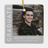 モダン写真少年2023卒業 セラミックオーナメント (正面)