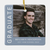 モダン写真少年2023卒業 セラミックオーナメント (正面)